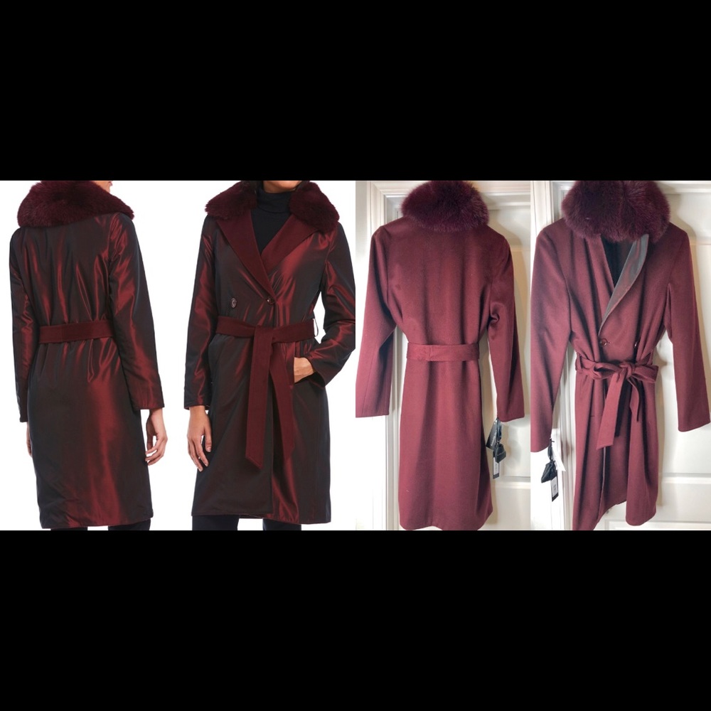 Katherine Kelly Wool/cashmere Real Fur coat SIZE 6